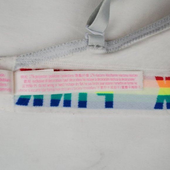 Victoria's Secret Pink Women's Wear Everywhere Push Up Rainbow Bra Size 32DD - Picture 6 of 10